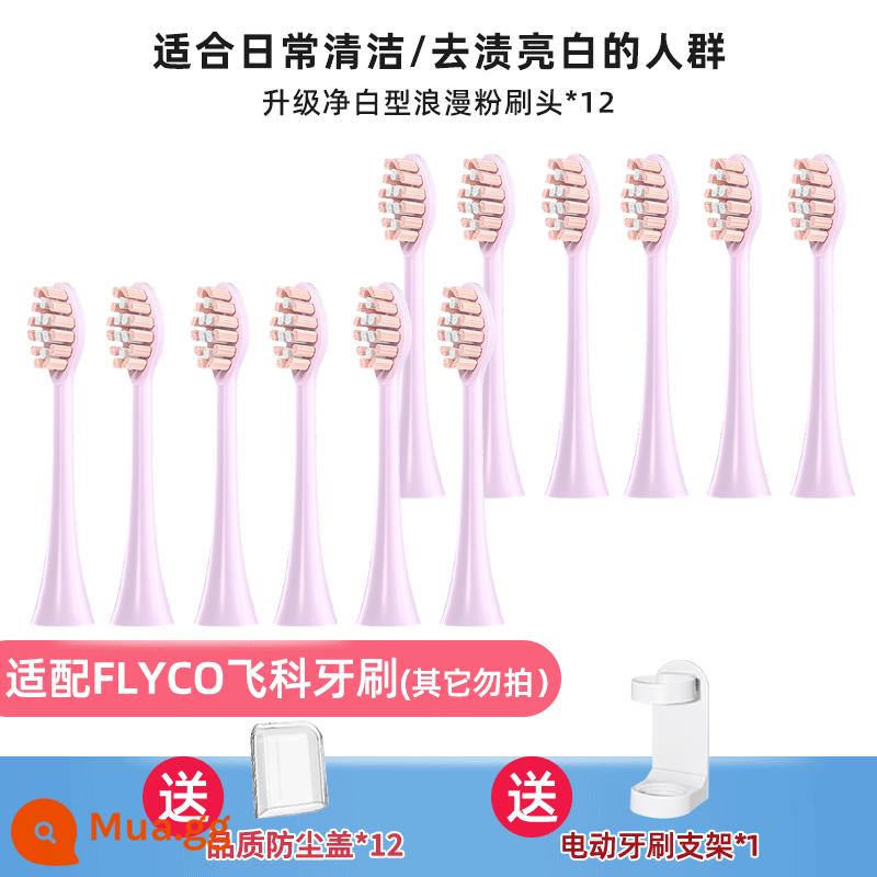 TEETIPS thích ứng với đầu bàn chải đánh răng điện Flyco TH01/FT7105/7108/7205 thay thế đa năng - Bột làm trắng da lãng mạn nâng cấp 12 gói