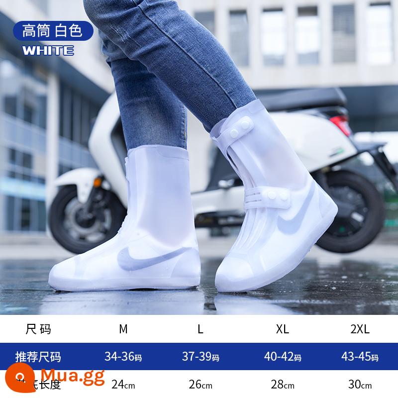 Giày mưa nam -shoe Giày mưa Giày không thấm nước chống lại giày dày - Cao trắng [đôi ngực và đáy dày]