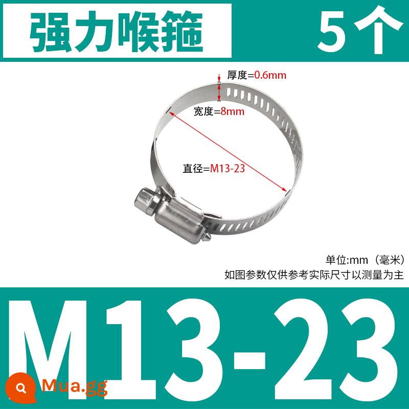 Ống thép không gỉ 304 vòng lắp đặt nhanh chóng ống dẫn khí khóa vòng mạnh mẽ ống nước kẹp ống kẹp vòng cố định kẹp ống vòng - M13-23 [đường kính] * 5 chiếc