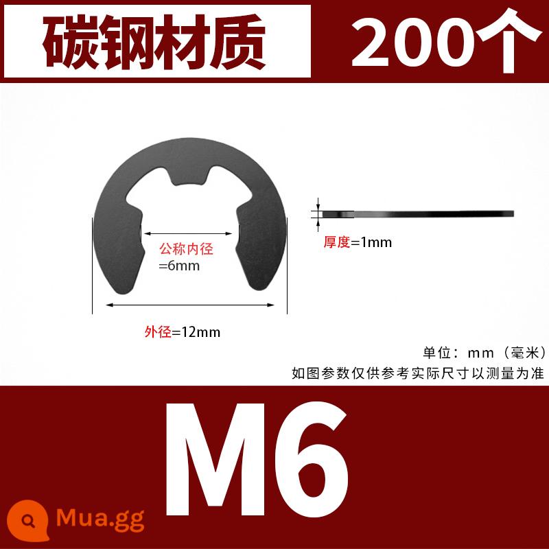 vòng tròn loại e vòng tròn Khóa loại C khóa mở bằng thép không gỉ 304 M1.2M2.5M3M4M5M6M8M10M15 - M6 [200 miếng] chất liệu thép cacbon