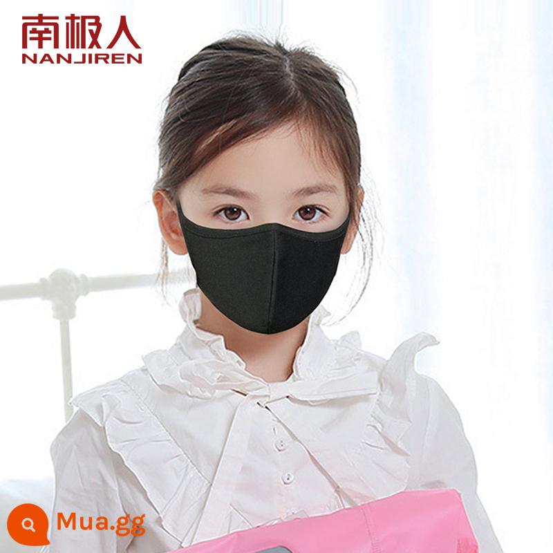 Mặt nạ Nanjiren vải cotton nguyên chất mùa xuân và mùa hè của phụ nữ đã được giặt sạch phiên bản Hàn Quốc thời trang ba chiều nữ thần hợp thời trang màu đen thoáng khí - Trẻ em da đen 2