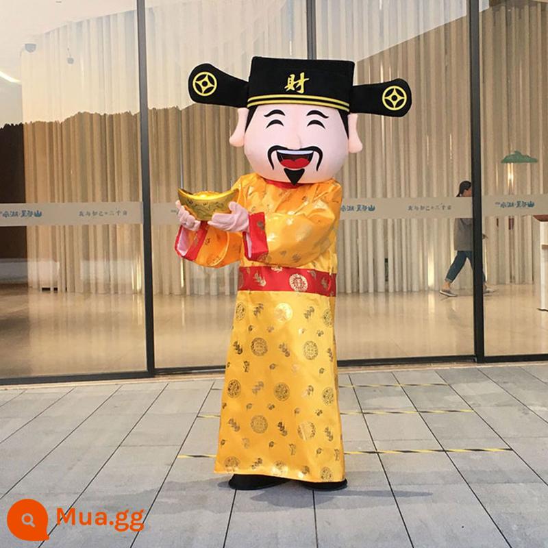 Thỏ hoạt hình Doll Fortune God Thỏ Hội nghị thường niên Thỏ tư nhân Thỏ năm mới Grand Mascum Performance Doll Búp bê Máy chủ Puppet - [Thần giàu có] Màu vàng