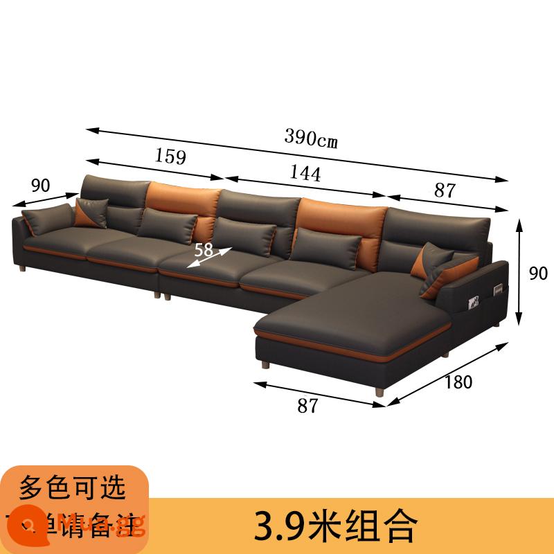 Công nghệ có thể giặt Sofa Vải Phòng khách Bắc Âu Đơn giản Hiện đại Ngôi nhà nhỏ Ba người Tháo lắp và Giặt lưới Người nổi tiếng Nội thất cao su - Tổ hợp 3,9m