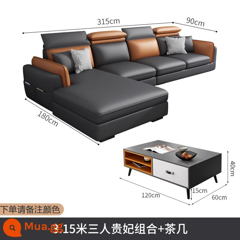 2022 công nghệ mới phổ biến sofa vải căn hộ nhỏ kết hợp hiện đại tối giản phòng khách cao su ánh sáng nội thất sang trọng - 3,15 mét ba người + phi tần + bàn cà phê