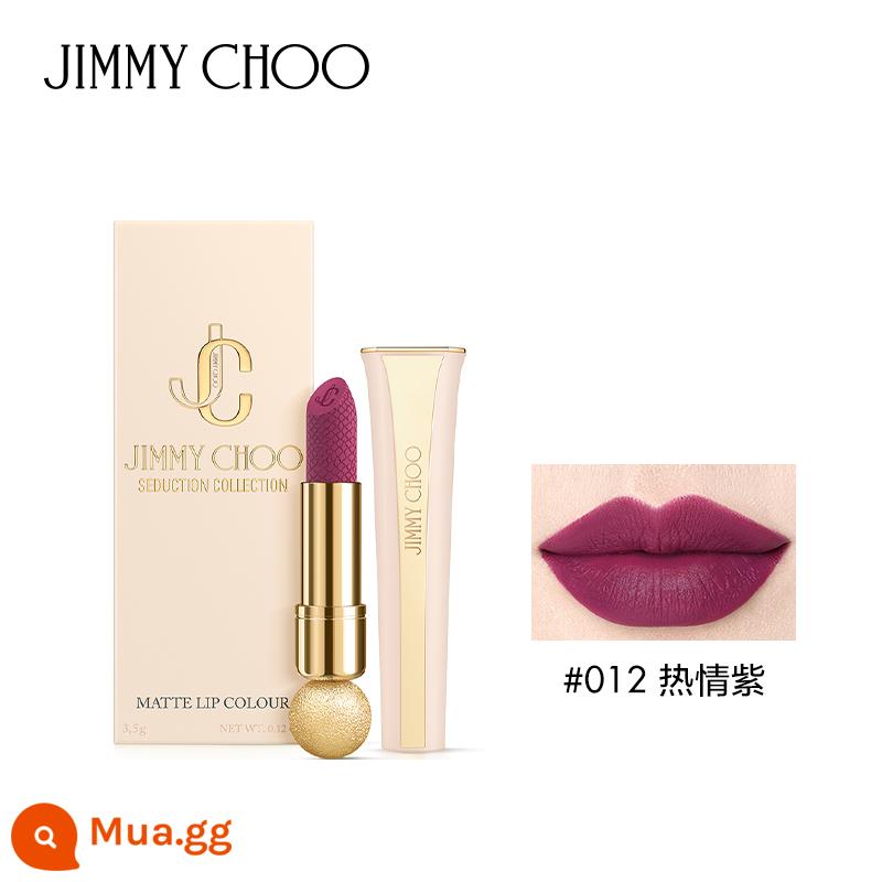 Jimmy Choo/Jimmy Zhou Lipstick Son môi làm tôn lên nước da và giá trị, yêu thích kiểu trang điểm môi tinh tế, kết cấu cao cấp dành cho nữ - 012 Màu Tím Đam Mê