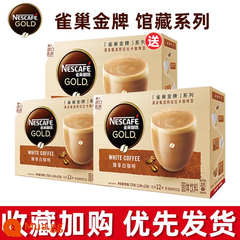 Nestle Gold Collection Cà phê trắng Cà phê hòa tan 3 trong 1 Cà phê trắng Silky Latte 12*3 Hộp - 2 hộp cà phê trắng + 1 hộp miễn phí [giao thực tế 3 hộp]