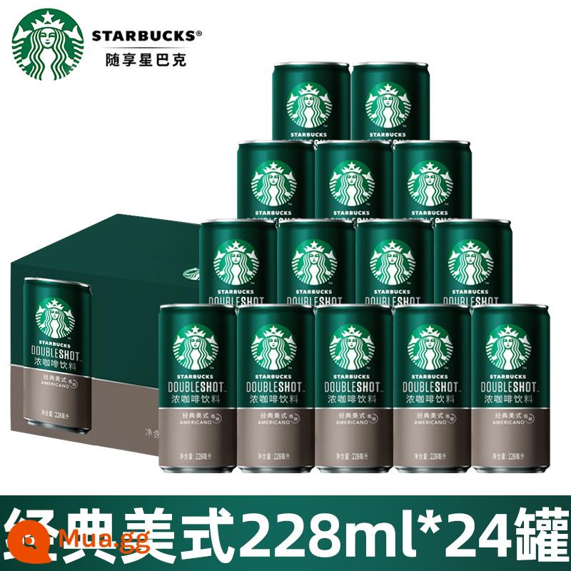 Starbucks Starbucks Xingbei rượu pha sẵn cà phê đồ uống 228ml * 24 cửa hàng hàng đầu chính thức hộp đầy đủ giá đặc biệt - [Hộp chính hãng] Classic American 228ml*24 lon