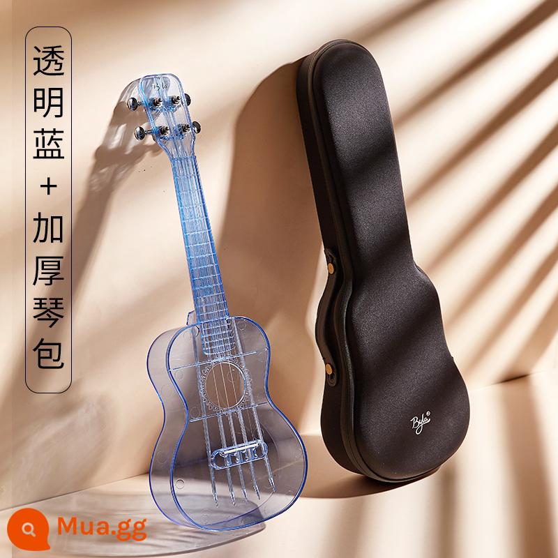 Trong suốt đàn ukulele 23 inch cega21 inch đàn ukulele nhỏ đàn guitar cô gái trẻ em người mới bắt đầu nhập nhạc cụ - Màu xanh trong suốt + túi sang trọng + quà tặng