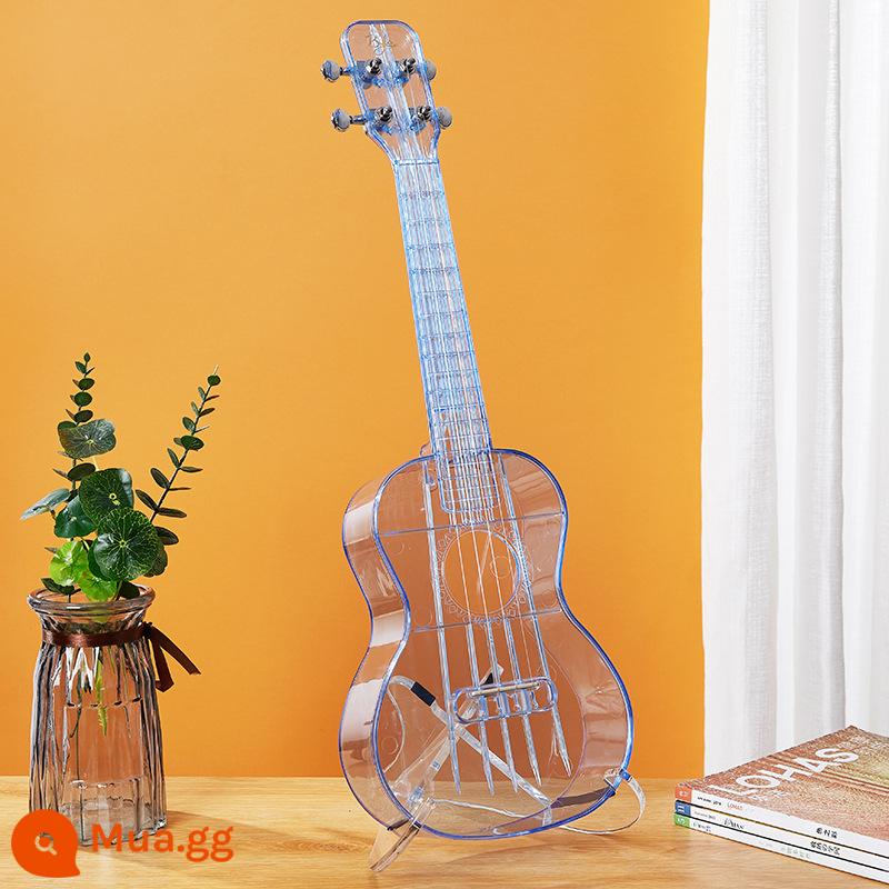 Trong suốt đàn ukulele 23 inch cega21 inch đàn ukulele nhỏ đàn guitar cô gái trẻ em người mới bắt đầu nhập nhạc cụ - Màu xanh trong suốt + túi thông thường + quà tặng