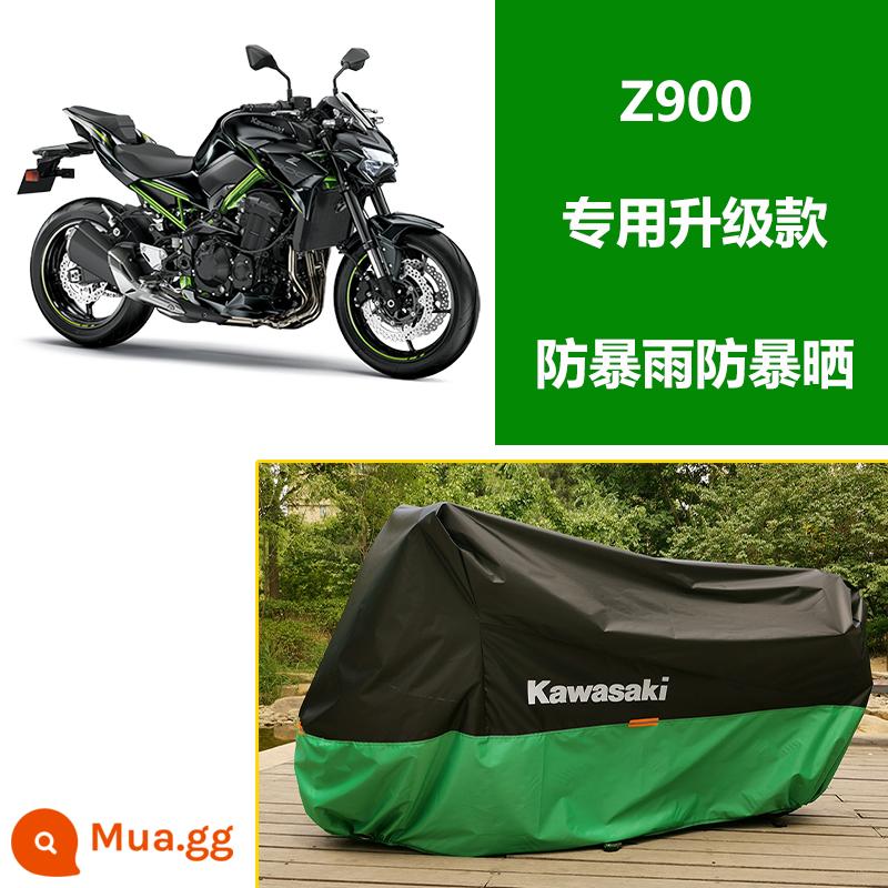 Bạt phủ xe máy kawasaki trùm xe ninja 6 mắt 6NH2Z400Z1000S10R Ninja chống nắng chống bão - Z900 mẫu nâng cấp xanh đen