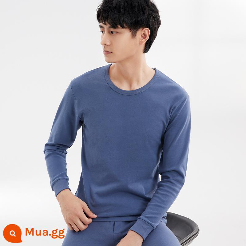 Bộ quần áo mùa thu cotton nguyên chất Ralph Lauren và quần vệ sinh dành cho thanh thiếu niên và quần áo mùa thu cho nam, áo len cotton, áo khoác sưởi mỏng - Bộ đơn (cổ tròn)