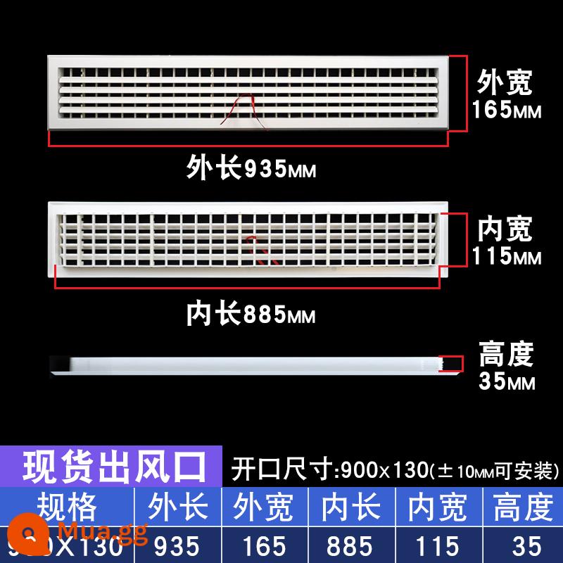 Điều hòa không khí trung tâm cửa gió lưới tản nhiệt gió tươi thông gió tùy chỉnh cửa gió vào và cửa gió hồi sưởi ống xả mui xe cửa hút gió - Cửa thoát khí 900x130 cánh hai lớp có thể điều chỉnh