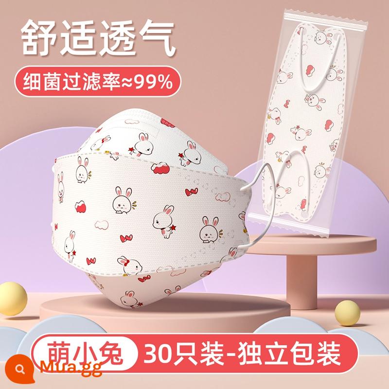 Trẻ em Mask Childy Boy với trẻ sơ sinh ba chiều 3D 0-3 Tai nghe 8 đến 12 tuổi - Thỏ nhỏ dễ thương-30 miếng