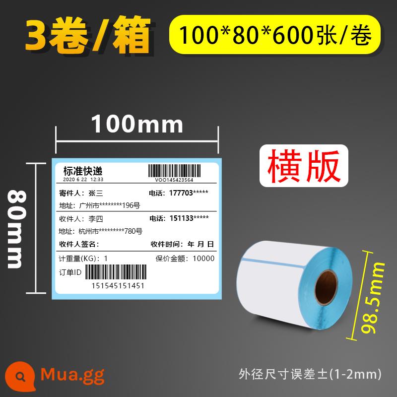 Cân điện tử siêu thị tự dính nhiệt có trọng lượng 70 60 50 40 * 30 20 hậu cần giấy photocopy nhãn dán nhãn giấy mã vạch tấm mặt điện tử thể hiện giấy giá đơn tùy chỉnh in trống không thấm nước - 100*80*600 tờ ngang*3 tập