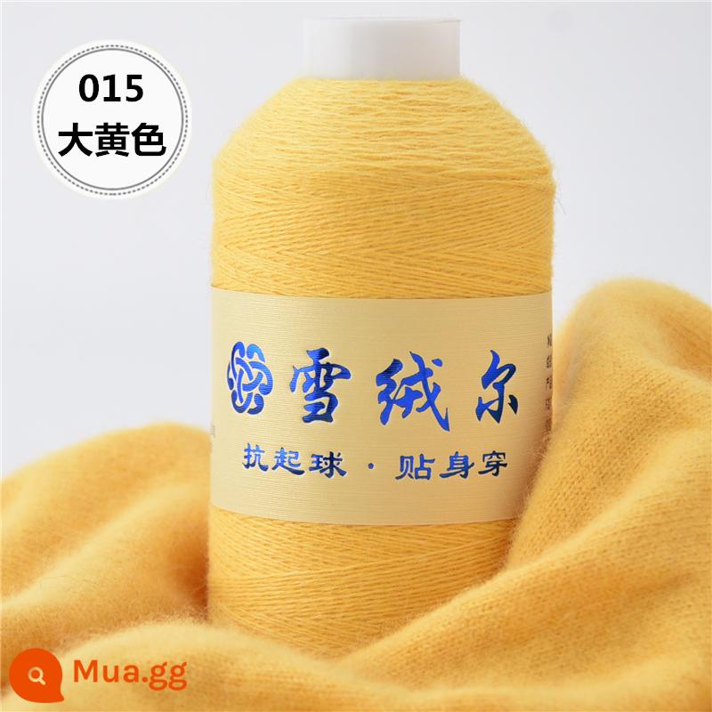 Sợi len cashmere nhung tuyết chính hãng cashmere dê 100% dệt bằng máy sợi mỏng sợi len dệt kim thủ công khăn quàng cổ trẻ em len mịn giá đặc biệt - Vàng 015 vàng to