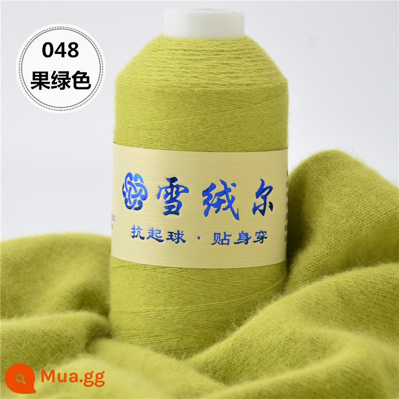 Sợi len cashmere nhung tuyết chính hãng cashmere dê 100% dệt bằng máy sợi mỏng sợi len dệt kim thủ công khăn quàng cổ trẻ em len mịn giá đặc biệt - Xanh huỳnh quang 048 xanh trái cây