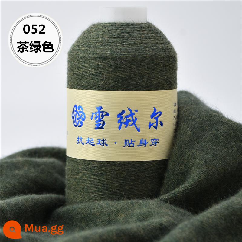 Sợi len cashmere nhung tuyết chính hãng cashmere dê 100% dệt bằng máy sợi mỏng sợi len dệt kim thủ công khăn quàng cổ trẻ em len mịn giá đặc biệt - Xanh quân đội 052 trà xanh