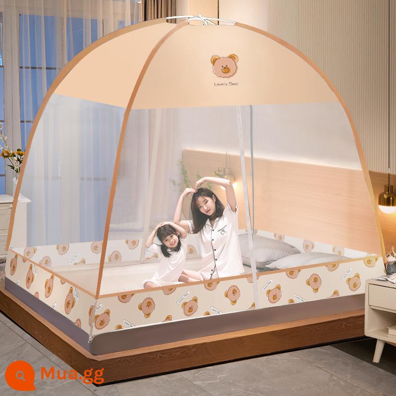 2023 new yurt muỗi mùng nhà lắp đặt miễn phí gấp mùng ký túc xá sinh viên chống rơi trẻ em gấp chống muỗi - Đầu chống bụi-Xiao Xiong