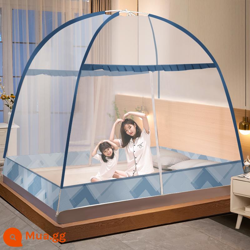 2023 new yurt muỗi mùng nhà lắp đặt miễn phí gấp mùng ký túc xá sinh viên chống rơi trẻ em gấp chống muỗi - Lanling [Mẫu mới được mở rộng và mở rộng - Loại A không chứa formaldehyde]