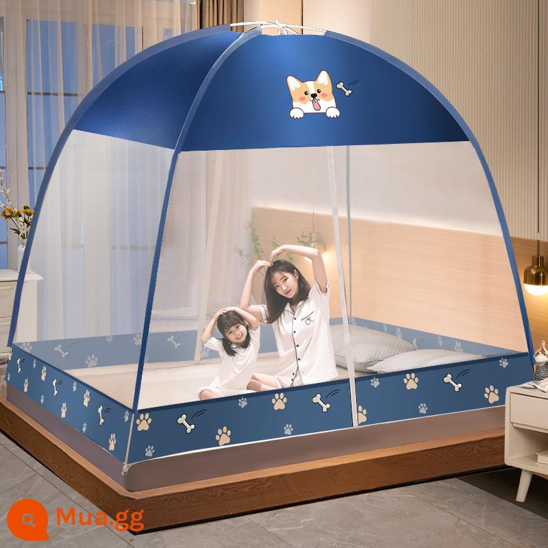 2023 new yurt muỗi mùng nhà lắp đặt miễn phí gấp mùng ký túc xá sinh viên chống rơi trẻ em gấp chống muỗi - Áo chống bụi - chân ngắn [Nâng cấp 23 năm, mẫu mới được mở rộng và phóng to - Không chứa formaldehyde loại A]