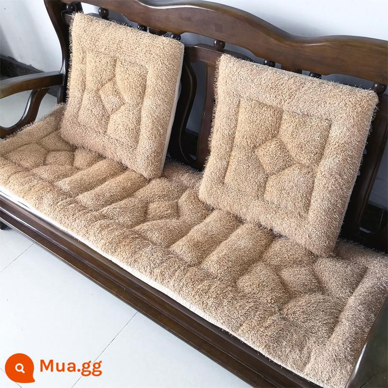 miễn phí vận chuyển mùa thu và mùa đông dày gỗ gụ sofa gỗ đệm sang trọng đệm đệm ghế sofa gỗ kết hợp chống trượt - Màu be sang trọng