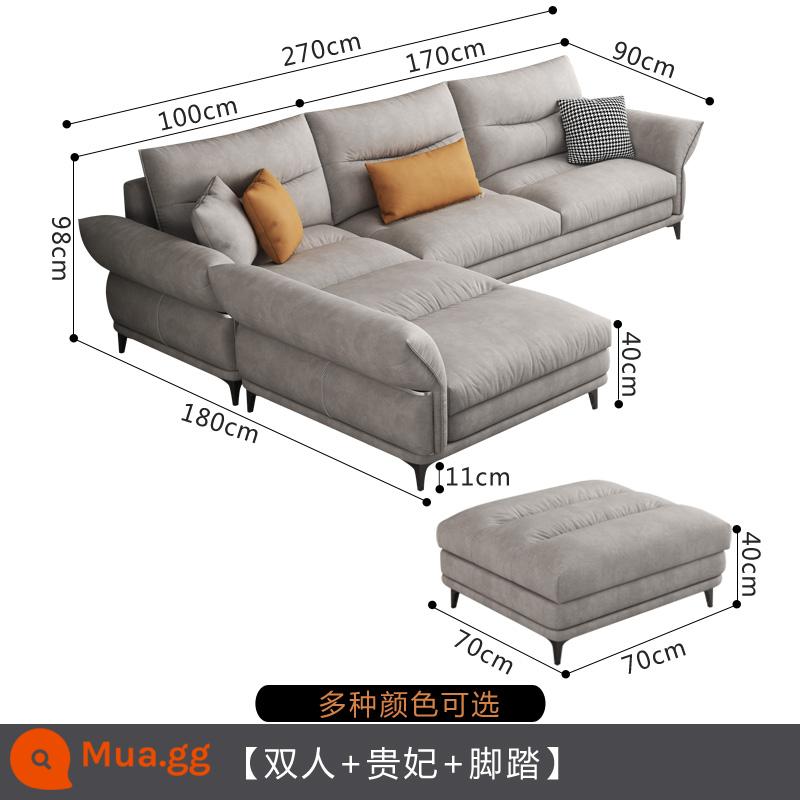 Sofa vải công nghệ vải Phong cách Ý tối giản phòng khách lưng cao căn hộ nhỏ hàng thẳng ba hoặc bốn người kem wabi-sabi - Đôi + phi tần 2,7 mét + bàn đạp