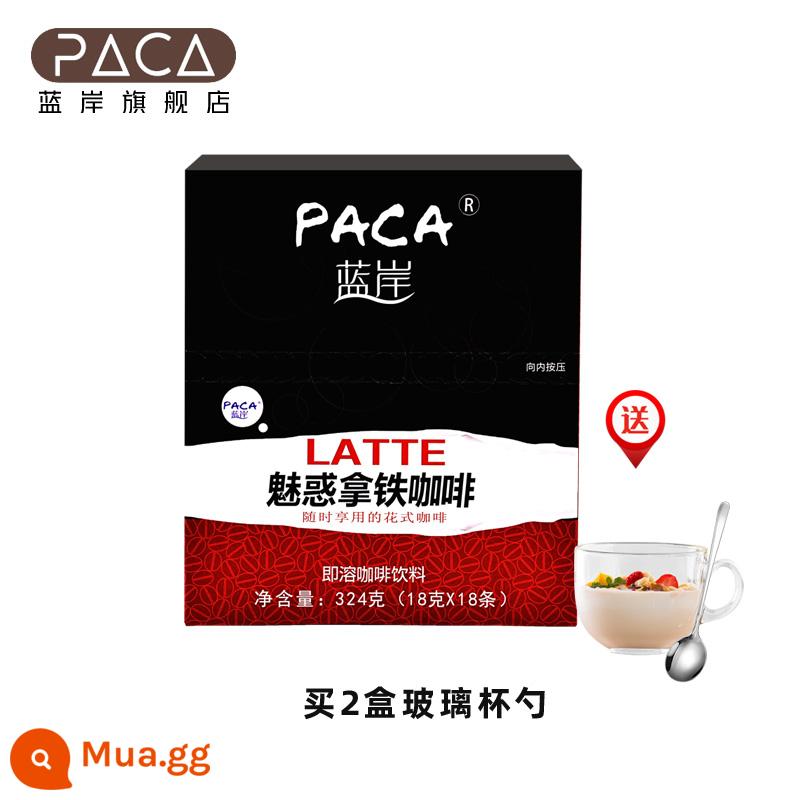 Blue Shore Coffee thanh hòa tan cappuccino charm latte 324g bột cà phê uống đặc biệt đậm đặc 3 trong 1 màu trắng sữa - Latte 324g 1 hộp - mua 2 hộp tặng thìa thủy tinh