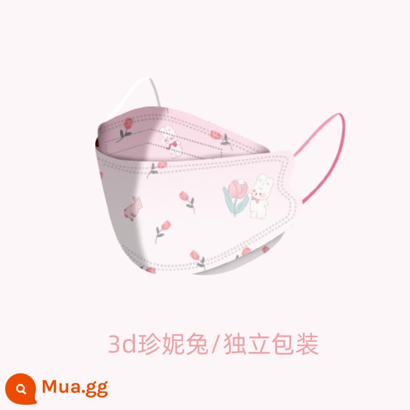 Mặt nạ năm con thỏ ba chiều 3D - 10 miếng KF94 Thỏ Jenny