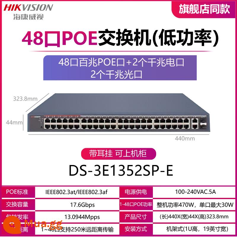 Hikvision 5/8/16/24, 48 -Bore 100m/Gigabit Poe Power Cung cấp Thể thao Tiêu chuẩn tiêu chuẩn đặc biệt tiêu chuẩn - 48 cổng 100M POE+2 cổng Gigabit+2 cổng quang đường lên 1352SP-E