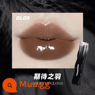 Li Meng Lip Men Black Feather Son môi Nữ Son bóng Gương Dưỡng ẩm Dưỡng ẩm Thu Đông Thích hợp cho Thương hiệu Tương đương Sinh viên Màu nude - BL09 Lông vũ kỳ vọng