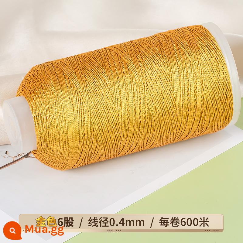 Chỉ vàng chỉ vàng thủ công vàng 3 6 sợi dây bện dây thừng làm bằng tay dây vàng bạc dây quấn tự làm chất liệu dây bện - Dây tháp 6 sợi vàng (đường kính dây 0,4mm/dài khoảng 600 mét)