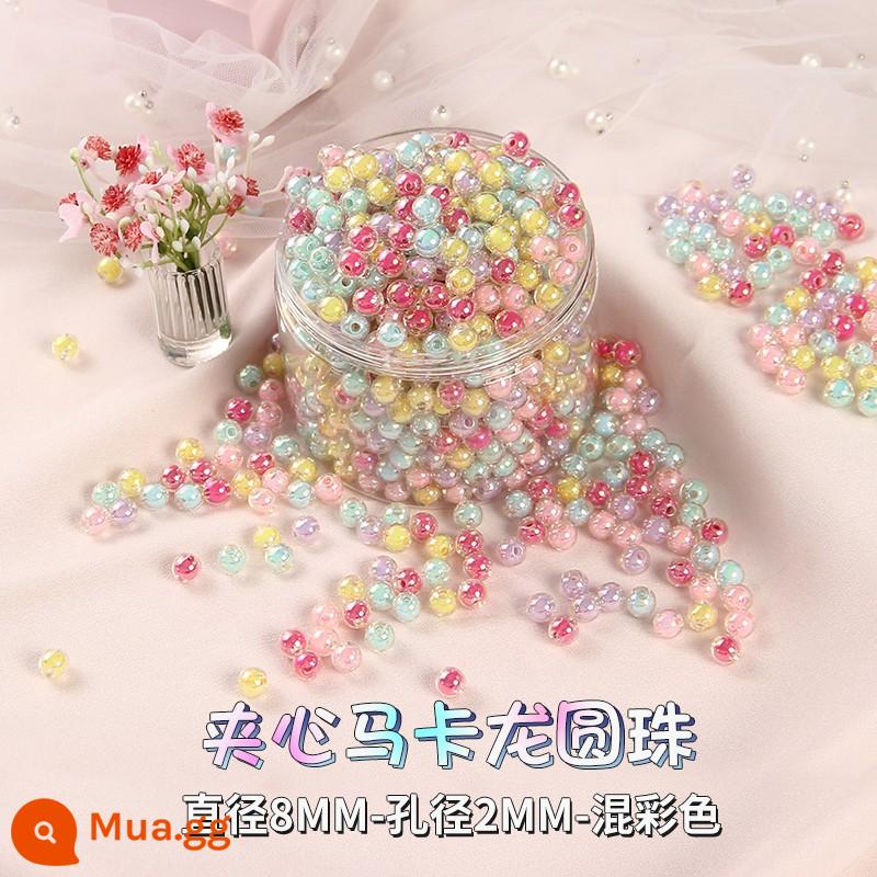 Acrylic hạt trung hạt màu kẹo hạt rời hạt bead handmade tự làm chất liệu vòng cổ handmade phụ kiện trang sức - [Thời trang phát hành] Hạt tròn 8 mm/200 [đi kèm cuộn dây co giãn/4 mét]