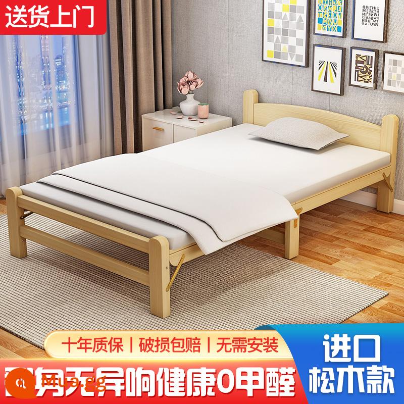 Giường gấp gỗ đặc 90cm giường đơn văn phòng nghỉ trưa giường home 1.2m ván cứng cho thuê giường gỗ giường nhỏ - Loại B [bảo hành 10 năm và cam kết bồi thường thiệt hại] +Nệm dừa 3E