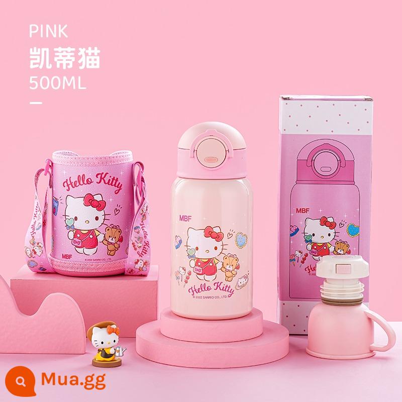 Cốc nước Kurome giữ nhiệt trẻ em cốc bé gái Sanrio Hello cốc rơm học sinh tiểu học đi học cốc đặc biệt - Hello500ML [một cốc nắp đôi + nắp cốc + bảo quản nhiệt lâu dài]