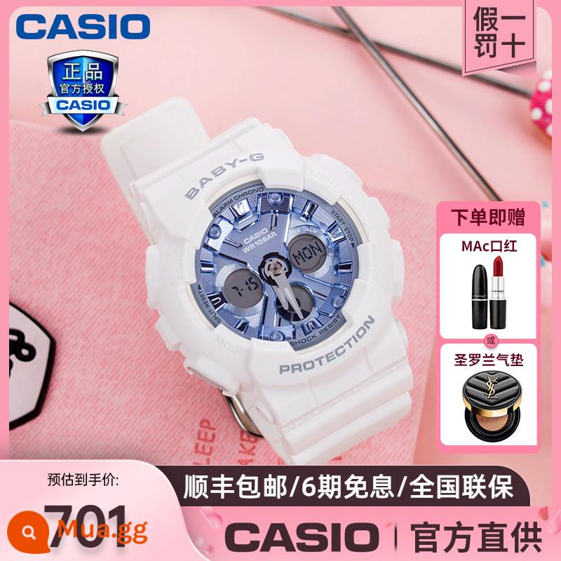 Đồng hồ CASIO nữ babyg kỳ lân bầu trời đầy sao thể thao đồng hồ điện tử gshock bột hoa anh đào GMA-S120 - Son môi MAc miễn phí 15.BA-130-7A2PR