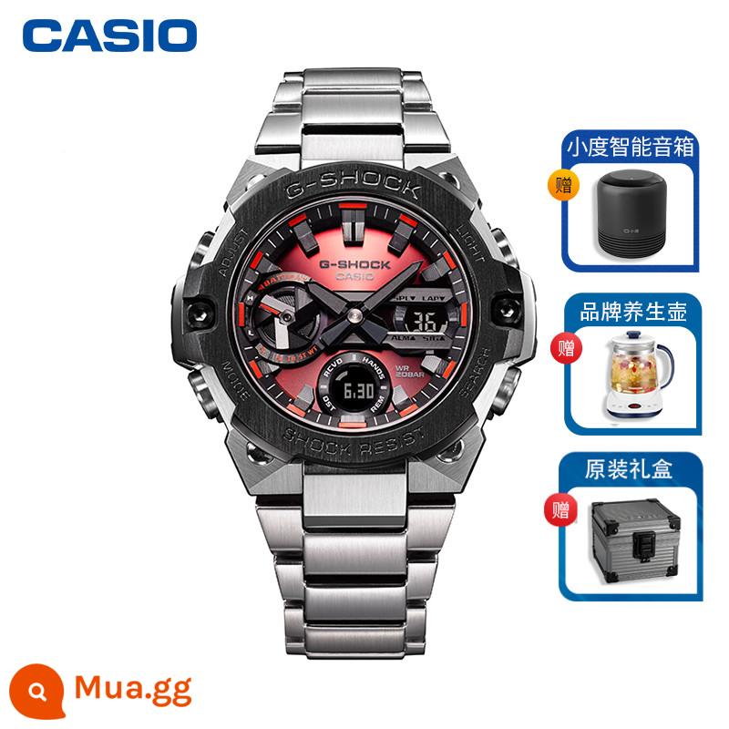 Đồng hồ CASIO nam GST Heart of Steel GSHOCK chính hãng năng lượng mặt trời Bluetooth Poseidon men GST400 - GST-B400AD-1A4PFT đi kèm loa Xiaodu/bình sức khỏe/hộp quà chính hãng