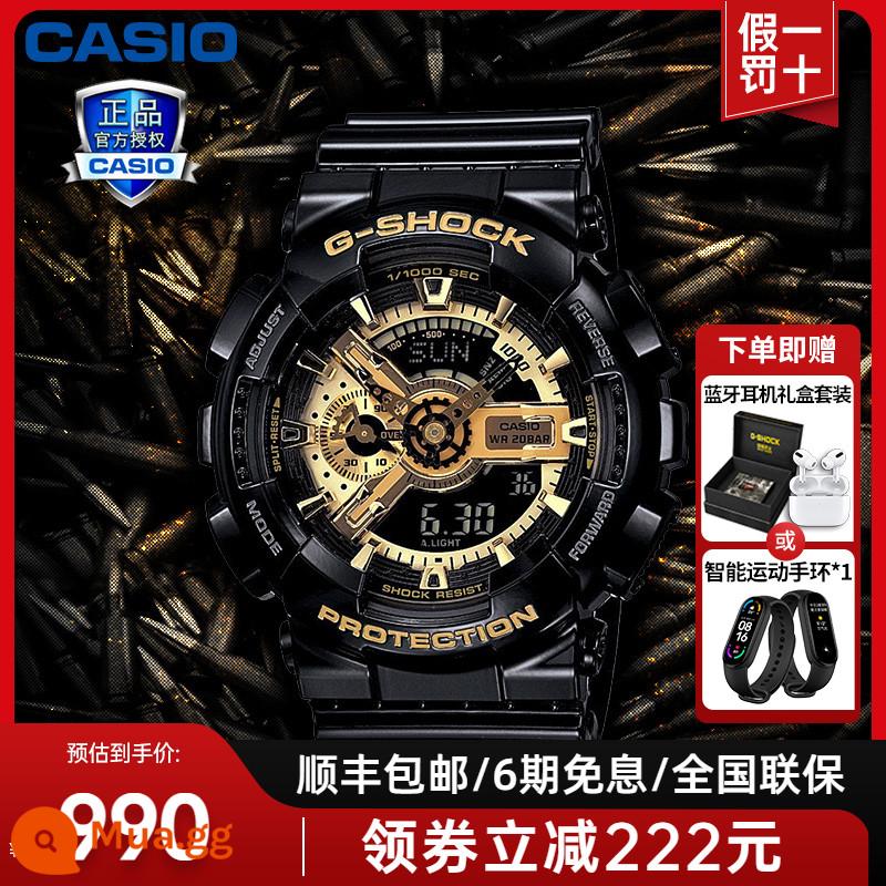 Đồng hồ CASIO nam vàng đen gshock chính hãng trái tim bóng tối Ngộ Không giới hạn nam thần biển GA110GB - 3.GA-110GB-1APR đi kèm vòng đeo tay thể thao/tai nghe Bluetooth/hộp quà vàng đen