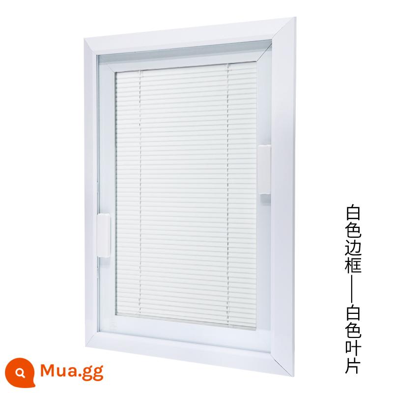 LOUVER LOUVER ALUMINUM Hợp kim được xây dựng -Trong một cửa kính bằng kính phòng trang điểm văn phòng trang điểm mở cửa rèm cửa - Khung trắng-lá trắng