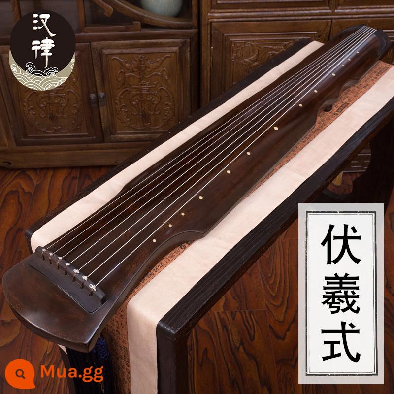 Han luật guqin Fuxi Zhongni phong cách chơi thuần túy thủ công linh sam cũ hỗn loạn đàn piano thực hành bảy dây dành cho người mới bắt đầu - [Dạy Piano] Fuxi Nâu + trọn bộ phụ kiện + hộp đàn piano cao cấp