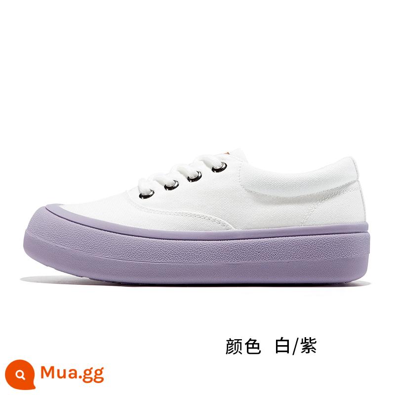 Feiyue/feiyue bánh mì giày vải giày nữ mùa xuân tất cả các trận đấu giản dị giày trắng hấp bun giày 548 - 548 trắng tím