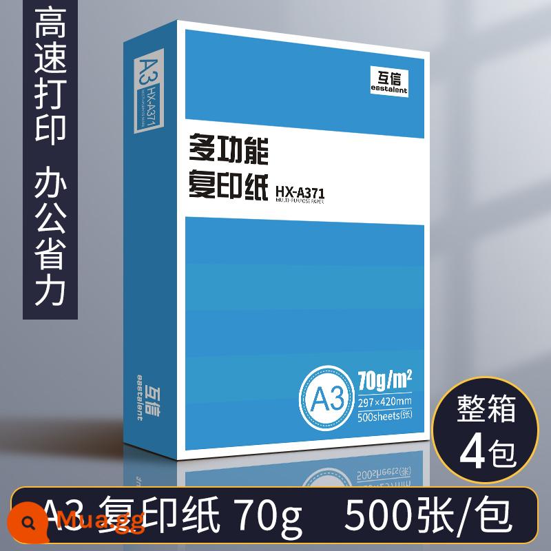 Tin tưởng lẫn nhau Giấy photocopy A4 giấy photocopy 70g túi đeo vai 500 tờ đồ dùng văn phòng a4 in giấy trắng một gói giấy trắng in a4 80g miễn phí vận chuyển Giấy A5 giấy nháp sinh viên giấy trắng giấy a3 cả hộp bán buôn - Hộp 4 gói Giấy photocopy A3-70G [500 tờ/gói] bao bì màu xanh