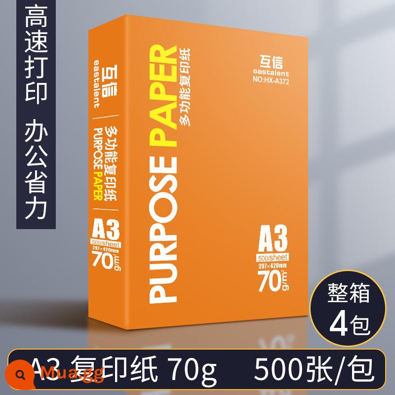 Tin tưởng lẫn nhau Giấy photocopy A4 giấy photocopy 70g túi đeo vai 500 tờ đồ dùng văn phòng a4 in giấy trắng một gói giấy trắng in a4 80g miễn phí vận chuyển Giấy A5 giấy nháp sinh viên giấy trắng giấy a3 cả hộp bán buôn - Hộp 4 gói Giấy photocopy A3-70G [500 tờ/gói] bao bì màu cam