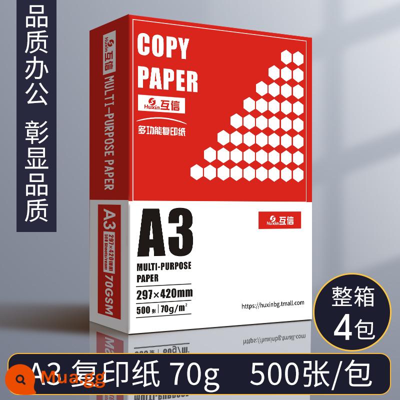 Tin tưởng lẫn nhau Giấy photocopy A4 giấy photocopy 70g túi đeo vai 500 tờ đồ dùng văn phòng a4 in giấy trắng một gói giấy trắng in a4 80g miễn phí vận chuyển Giấy A5 giấy nháp sinh viên giấy trắng giấy a3 cả hộp bán buôn - Trọn bộ hộp 4 gói - Giấy photocopy A3-70G [500 tờ/gói] bao bì màu đỏ