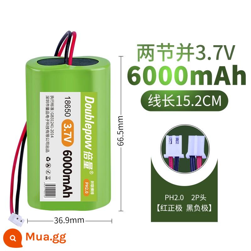 Thể tích gấp đôi 18650 pin lithium 3.7 v sạc dung lượng lớn 7.4 v máy hát âm thanh hộp đèn pha đa năng 12 v - 3.7v-6000 mA-PH [Mẫu siêu bền, dây đỏ đen chuyển được]