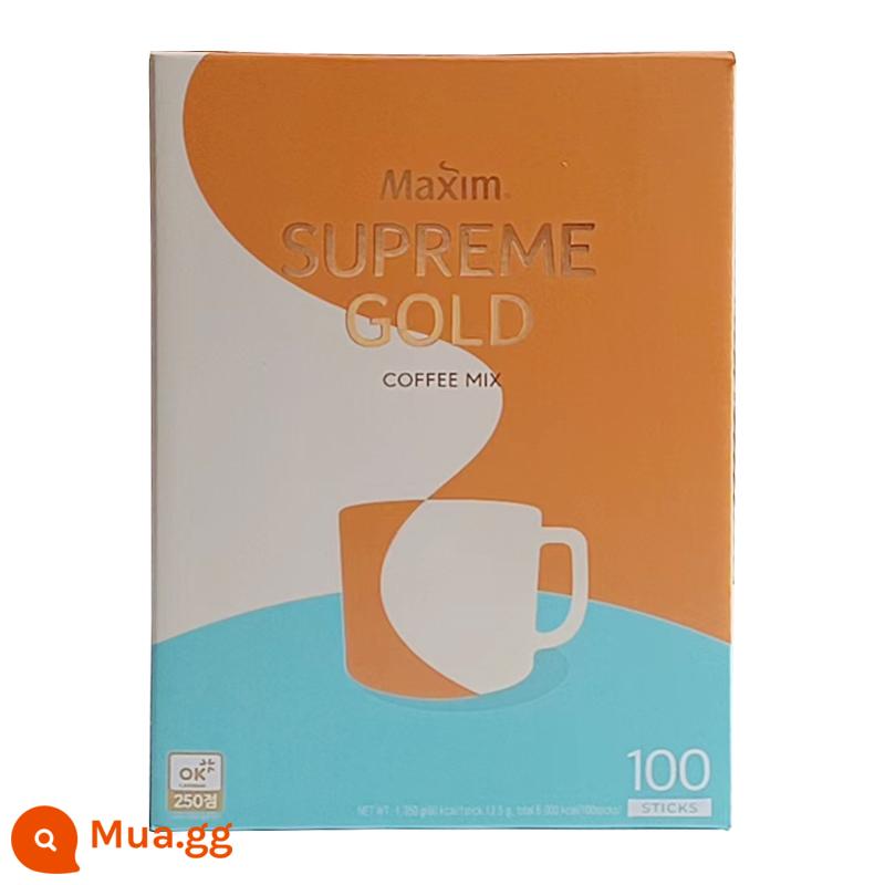 Cà phê Maxim nhập khẩu Hàn Quốc 100 gói Huang Maixin Maxim cà phê bột cà phê hòa tan Mocha ba trong một - Cà phê vàng tuyết Maixin 100 miếng