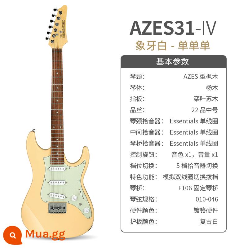 Ibanez Ibanna đàn guitar điện grx40 azes40 31 GRG lắc đơn cho người mới bắt đầu mục nâng cao - AZES31 màu trắng ngà (chỉ)