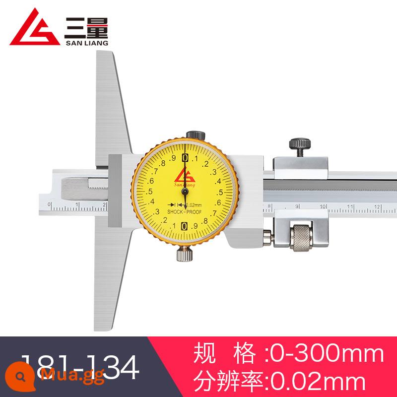 Của Nhật Bản Ba Số Lượng Đai Bảng Độ Sâu Vernier Caliper Dây Bảng Độ Sâu Thước Đầu Móc Độ Chính Xác Cao 0-150mm0-200-300 - 181-134 0-300mm với đồng hồ