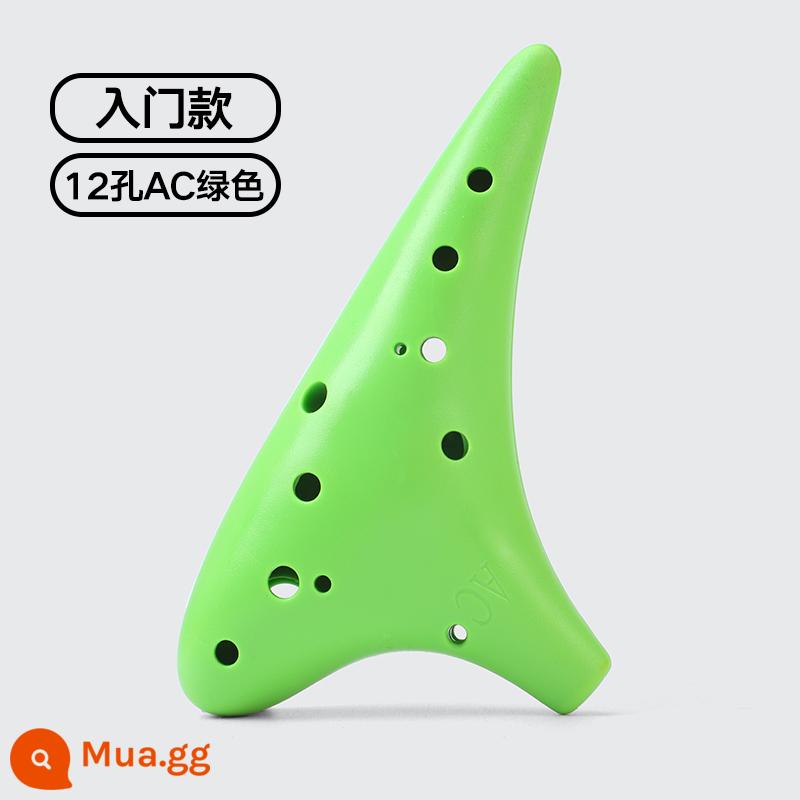 Ocarina nhựa dành cho người mới bắt đầu 12 lỗ 12 lỗ C key alto AC học sinh trẻ em nhựa nhựa chơi nhạc cụ sơ cấp - [Mục lục xanh] + Dây buộc