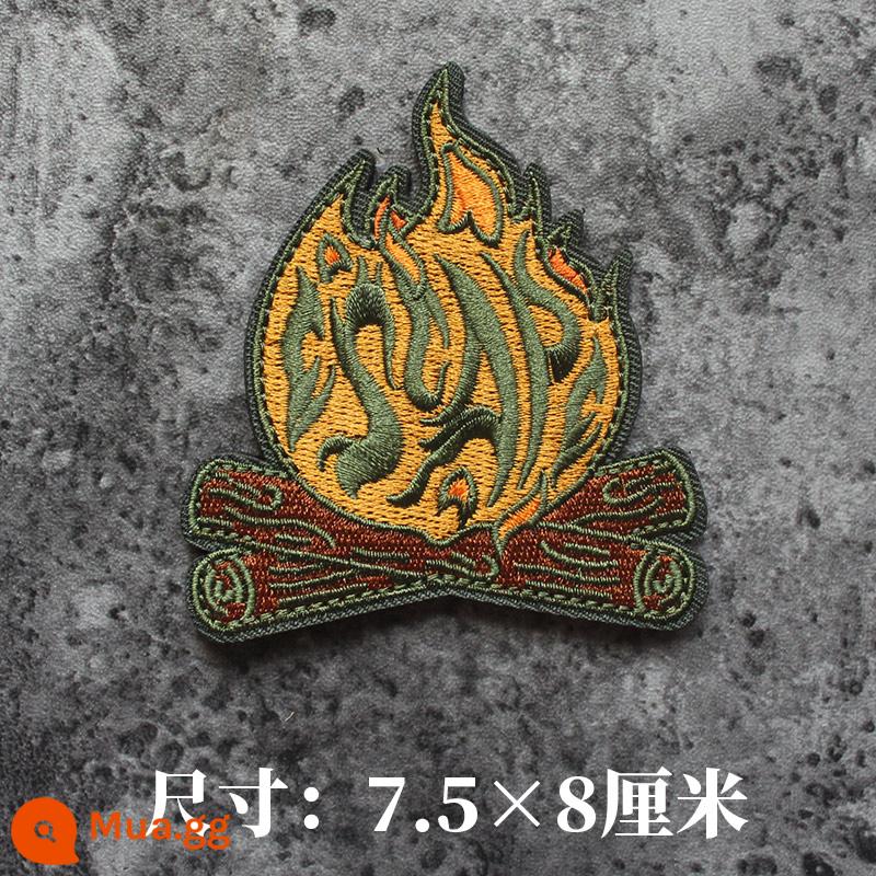 Thêu Velcro Scenic Morale Patch Phiêu lưu ngoài trời Cắm trại Traveller Keo Armband Morale Patch - lửa trại