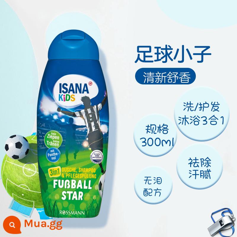 Sữa tắm gội trẻ em ISANA Đức 2 trong 1 không cay mắt 300ml dành cho bé trên 3 tuổi - Ngôi sao bóng đá (3 trong 1)